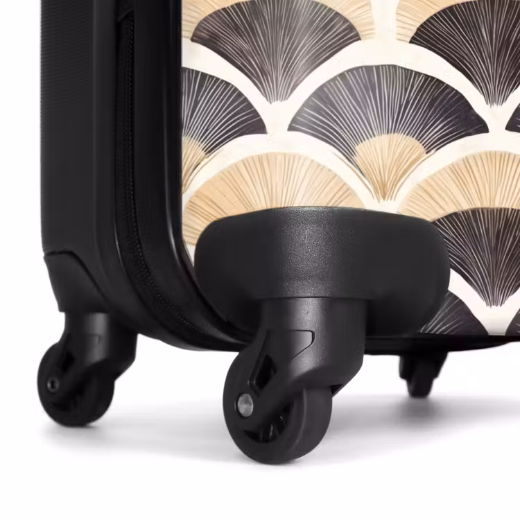 Suitcase - Fan - Pattern - Black - Beige — 7
