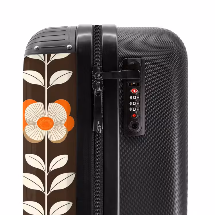 Suitcase - Flowers - Retro - Brown — 6