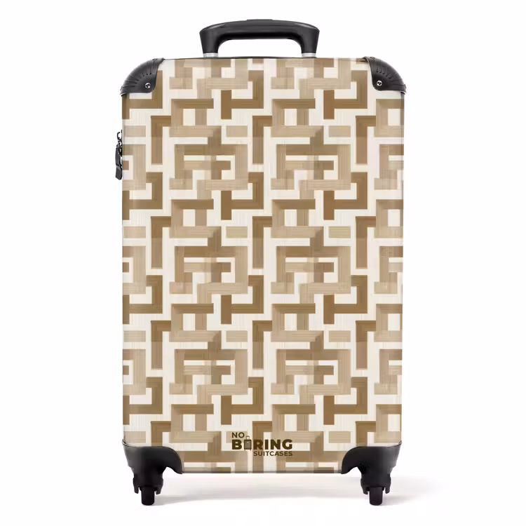 Suitcase - Geometric - Retro - Brown — 1