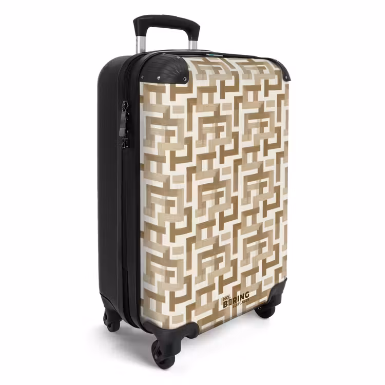 Suitcase - Geometric - Retro - Brown — 2