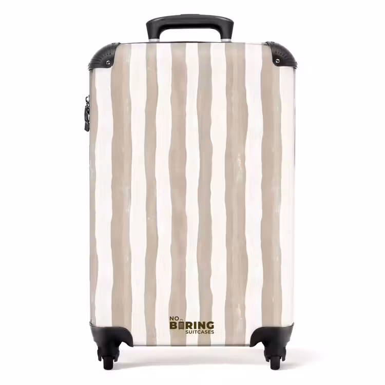 Suitcase - Minimalist - Stripes - Beige — 1