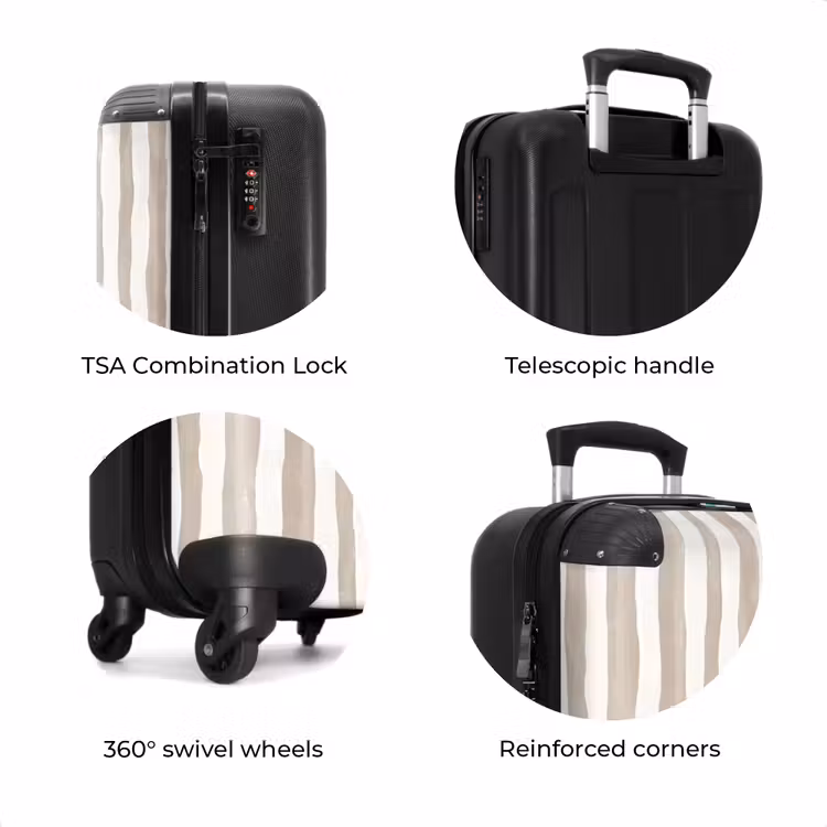 Suitcase - Minimalist - Stripes - Beige — 8