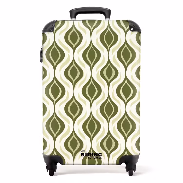 Suitcase - Pattern - Retro - Green — 1