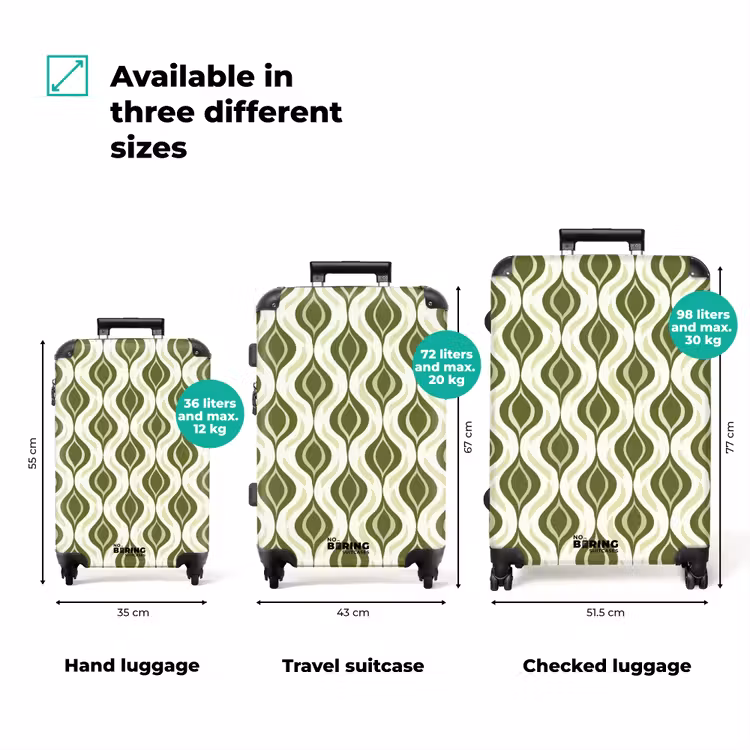 Suitcase - Pattern - Retro - Green — 3