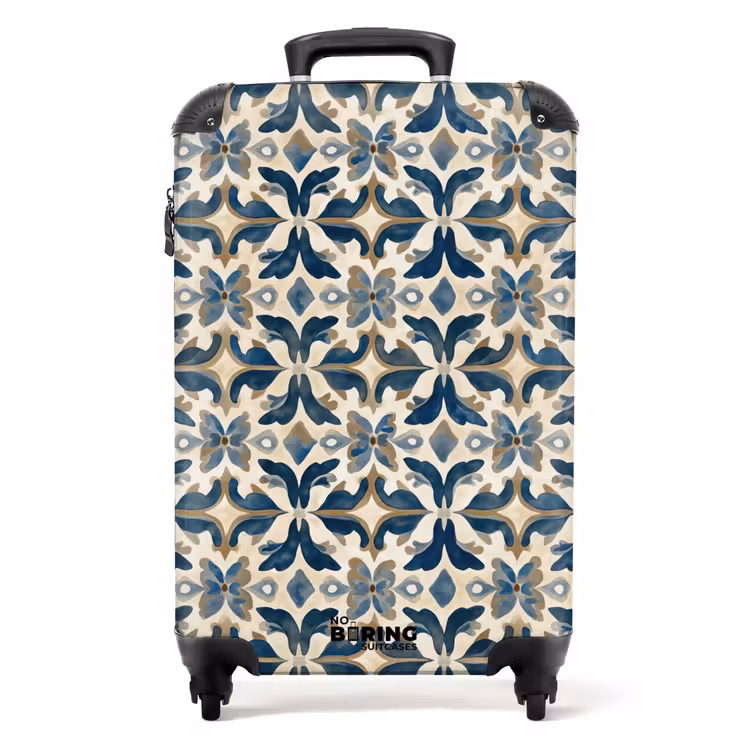 Suitcase - Tile - Pattern - Blue - Beige — 1