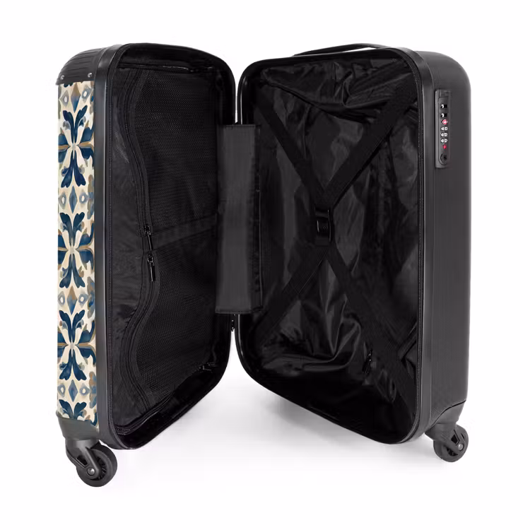 Suitcase - Tile - Pattern - Blue - Beige — 5
