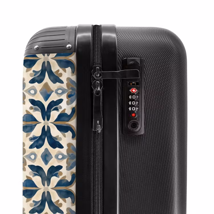 Suitcase - Tile - Pattern - Blue - Beige — 6