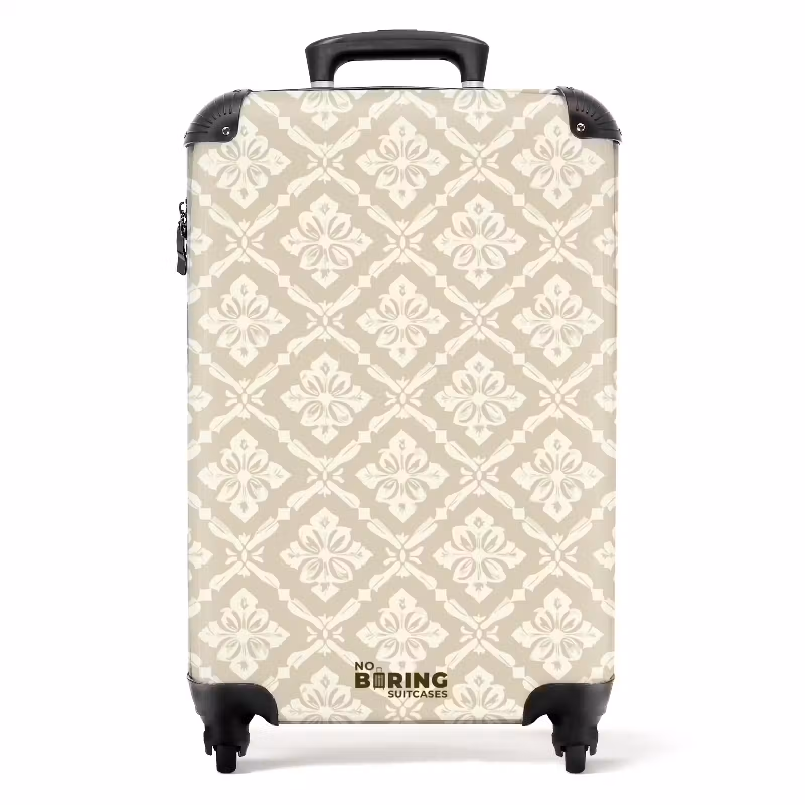 Suitcase - Floral - Ornament - Beige — 1