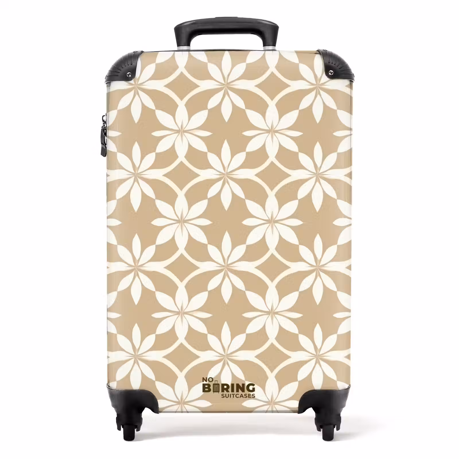 Suitcase - Flowers - Pattern - Beige — 1