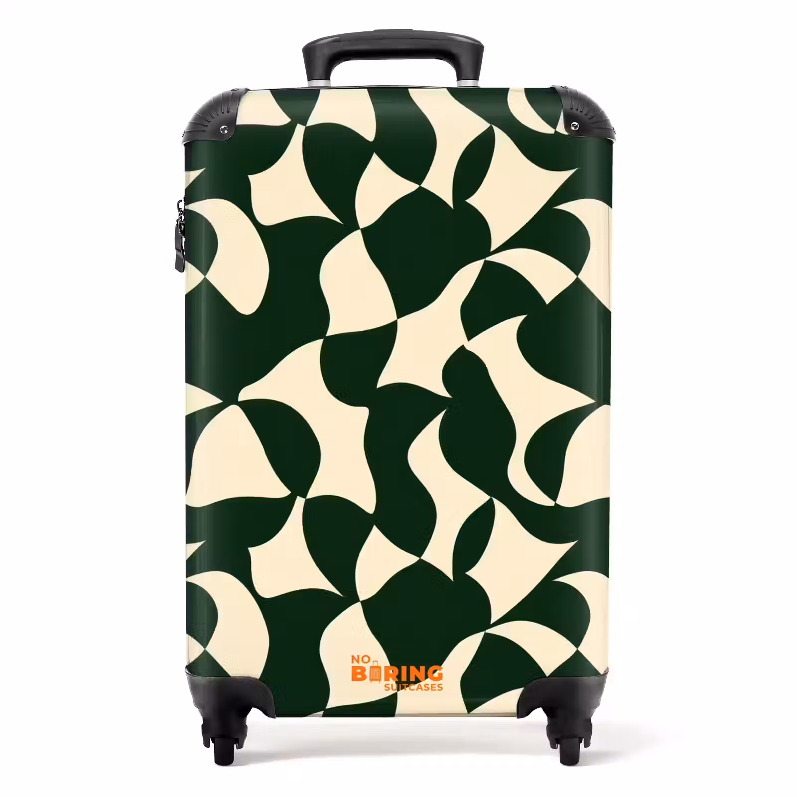 Suitcase - Green - Organic planes - Cream — 1