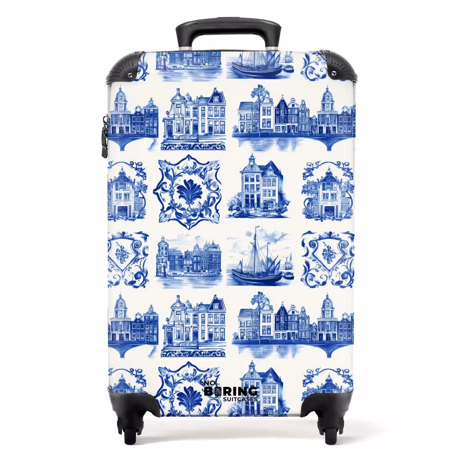 Suitcase - Houses - Ships - Blue — 1