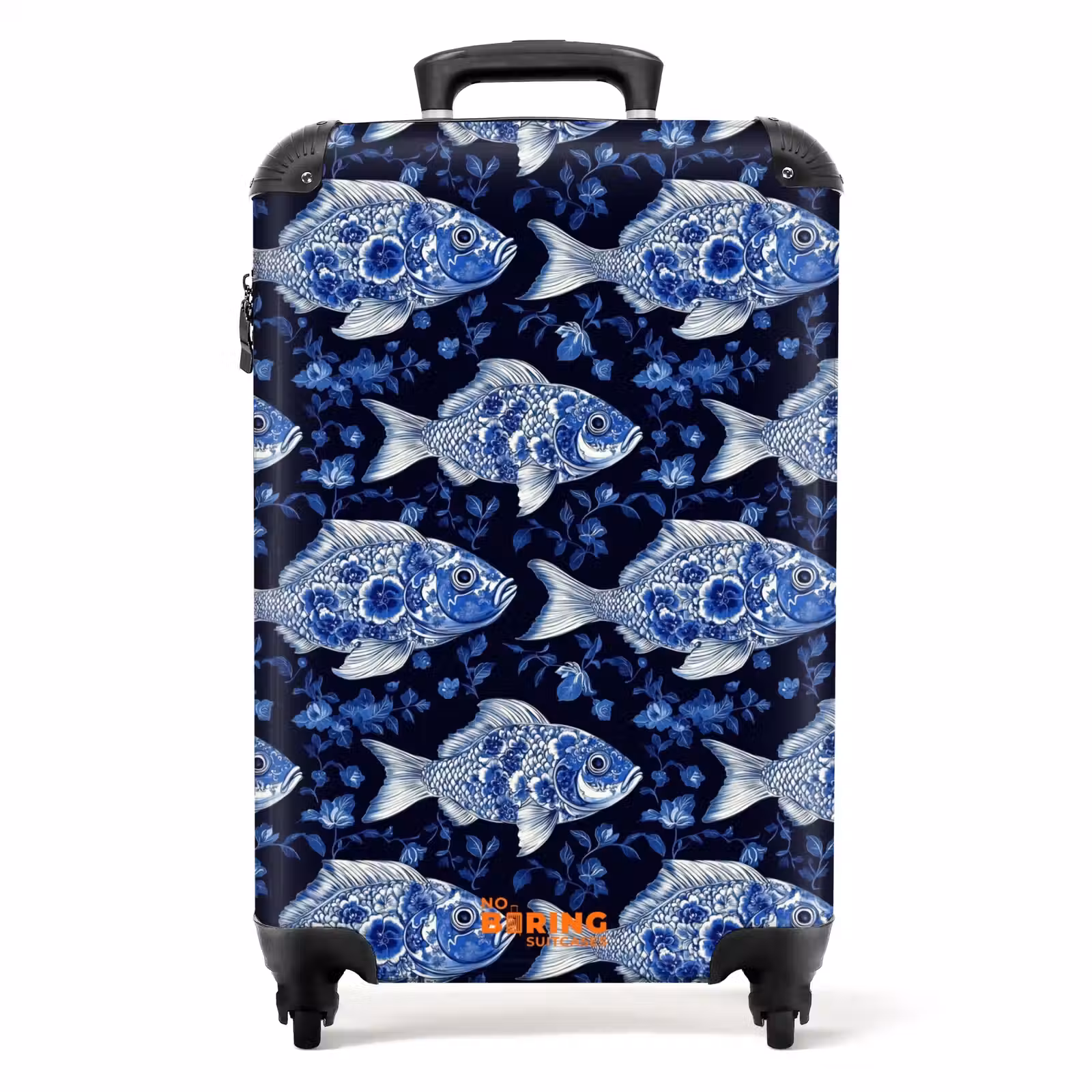 Suitcase - Pisces - Flowers - Blue — 1