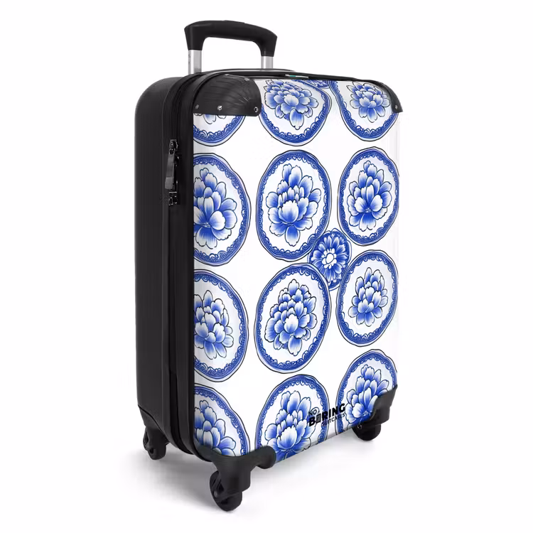 Suitcase - Circles - Flowers - Blue — 2