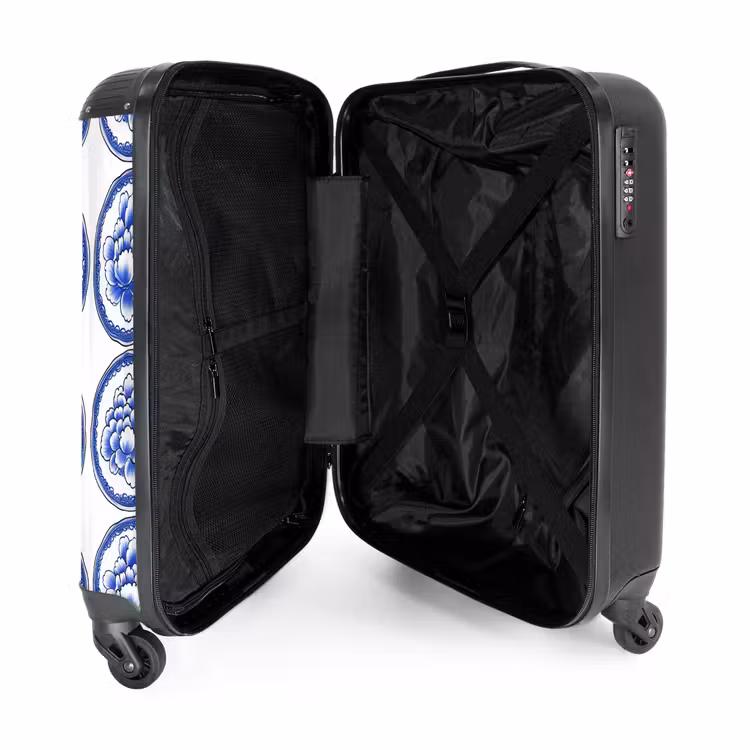 Suitcase - Circles - Flowers - Blue — 5