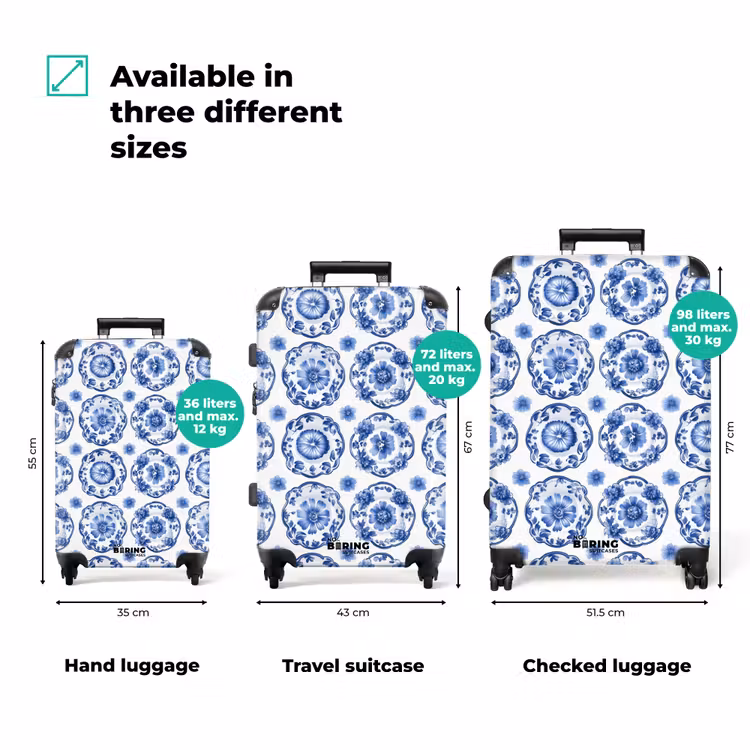 Suitcase - Decorative signs - Flowers - Blue — 3