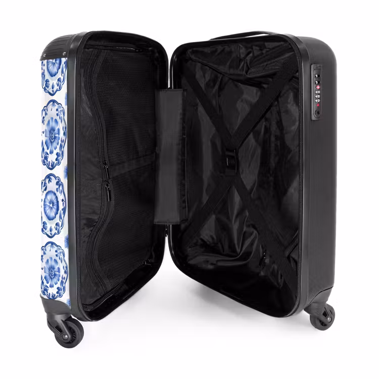 Suitcase - Decorative signs - Flowers - Blue — 5
