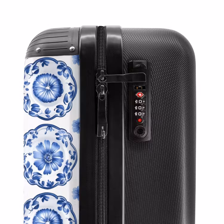 Suitcase - Decorative signs - Flowers - Blue — 6