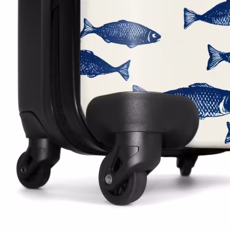 Suitcase - Fish - Pattern - Blue - White — 7