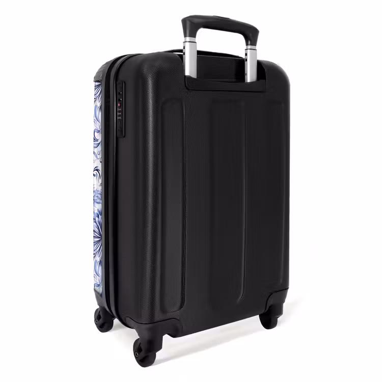 Suitcase - Flowers - Blue - Pattern - White — 4