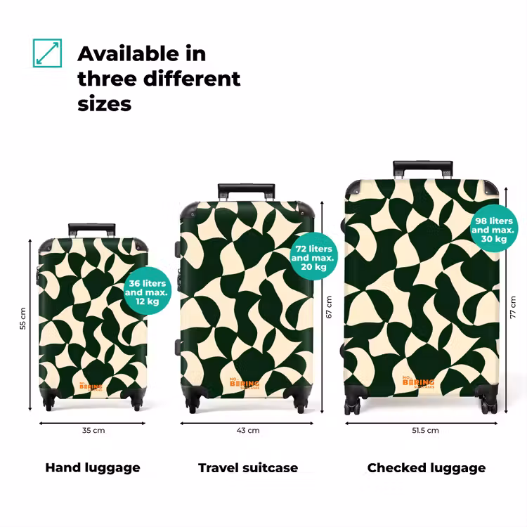 Suitcase - Green - Organic planes - Cream — 3