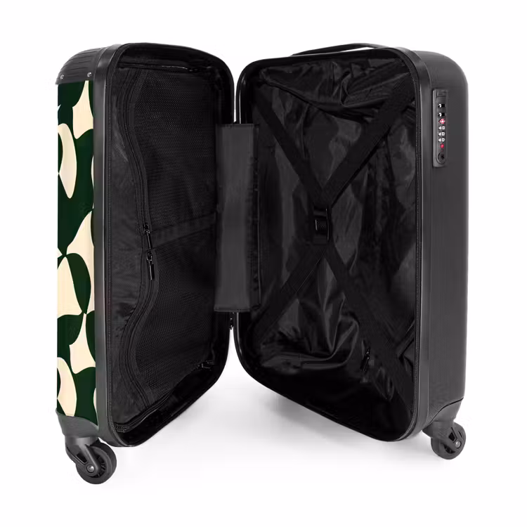 Suitcase - Green - Organic planes - Cream — 5