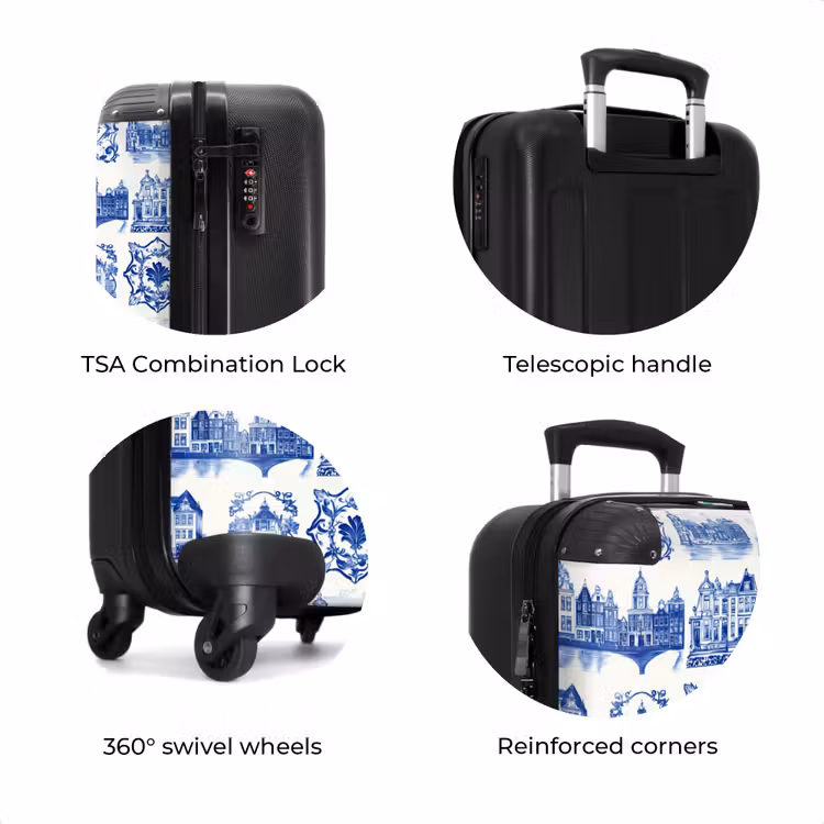 Suitcase - Houses - Ships - Blue — 8