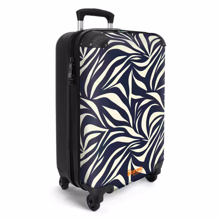 Suitcase - Leaf Shapes - Blue - Pattern - White — 2