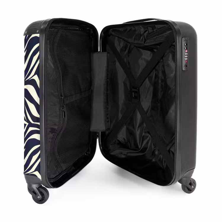 Suitcase - Leaf Shapes - Blue - Pattern - White — 5