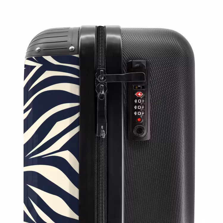 Suitcase - Leaf Shapes - Blue - Pattern - White — 6
