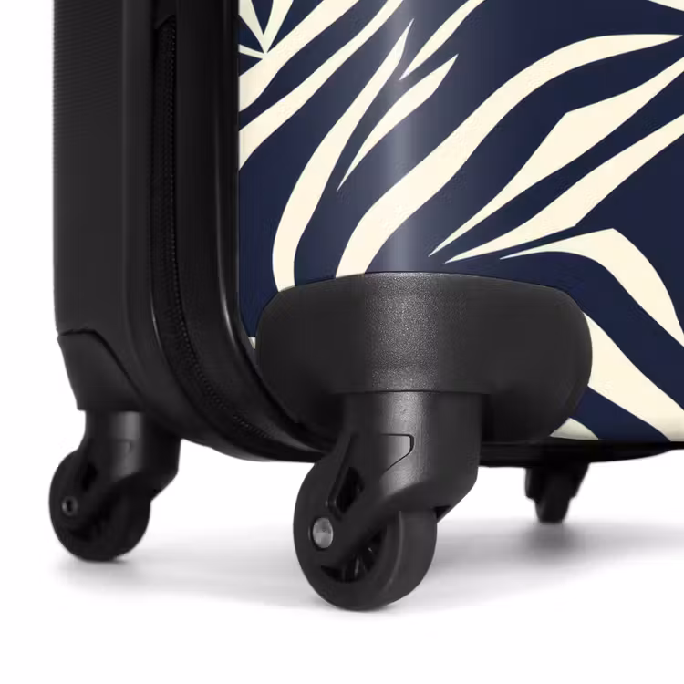 Suitcase - Leaf Shapes - Blue - Pattern - White — 7