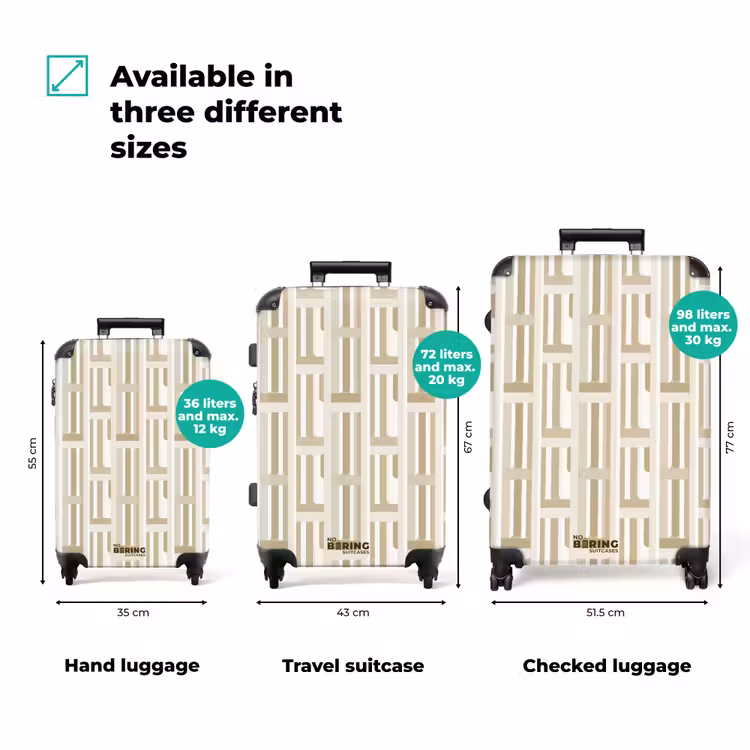 Suitcase - Modern - Geometric - Beige — 3