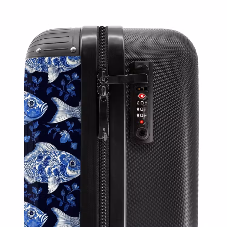 Suitcase - Pisces - Flowers - Blue — 6