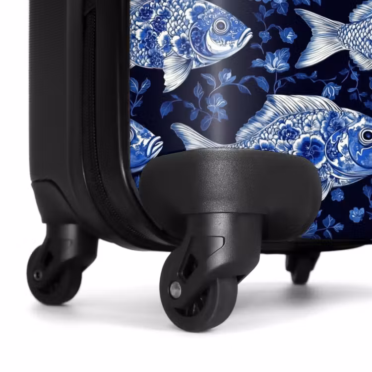 Suitcase - Pisces - Flowers - Blue — 7