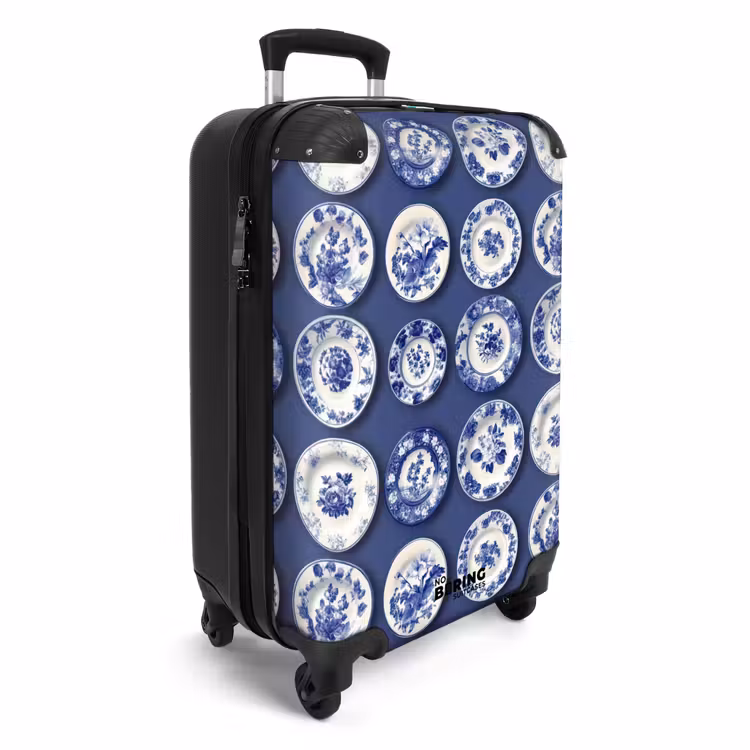 Suitcase - Plates - Floral - Blue — 2