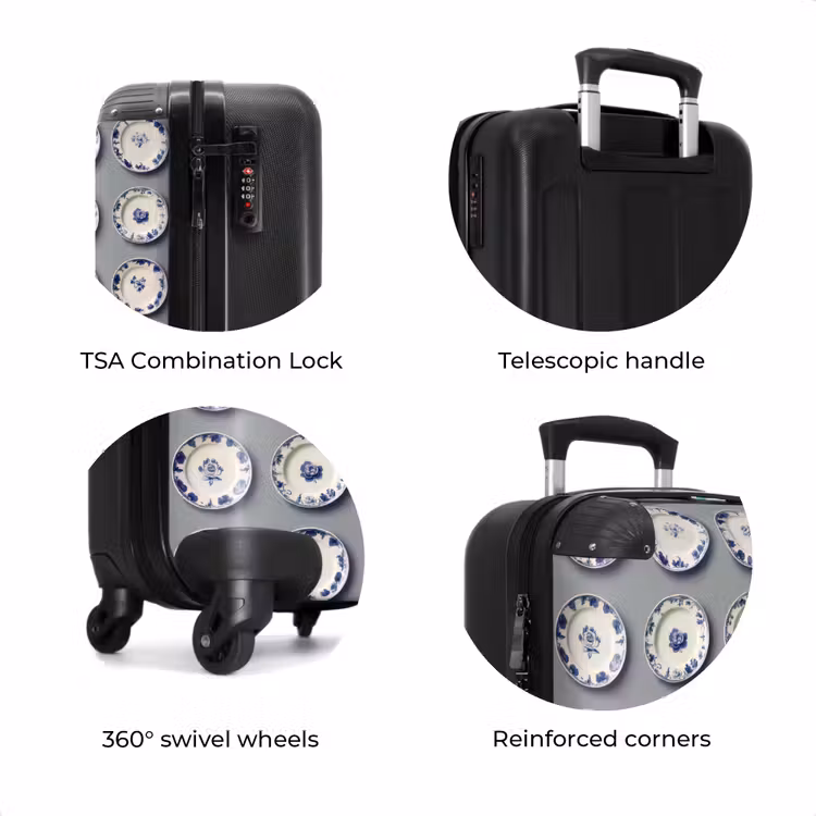 Suitcase - Signs - Flowers - Blue - White — 8