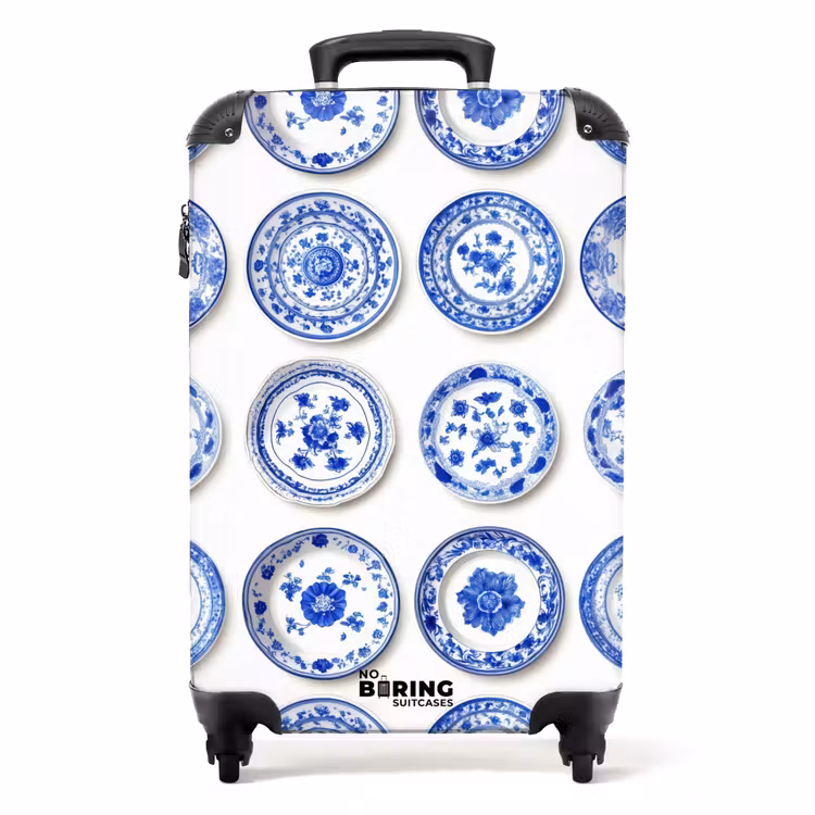 Suitcase - Signs - Flowers - Pattern - Blue — 1