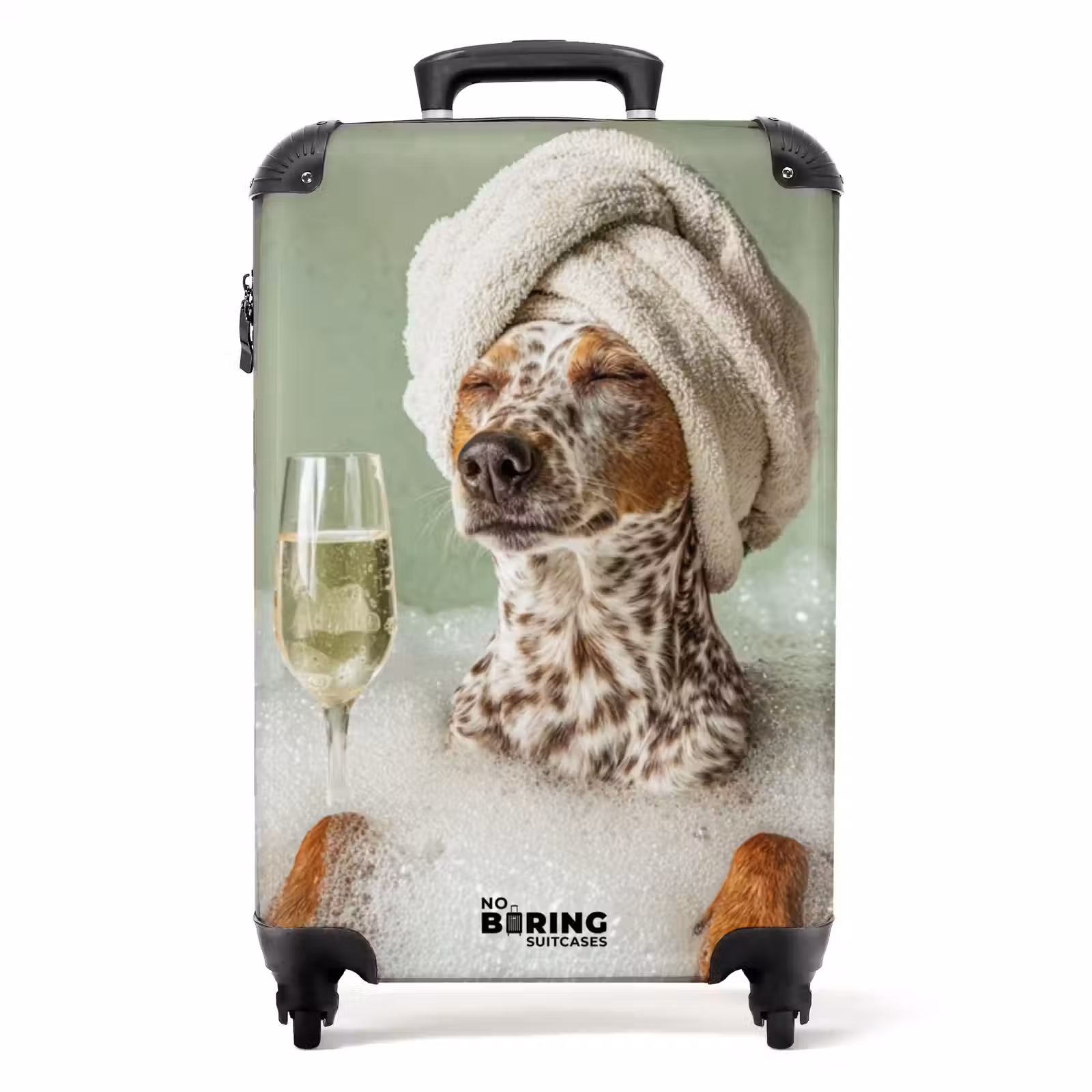 Suitcase - Dog - Bath - Champagne - Towel — 1