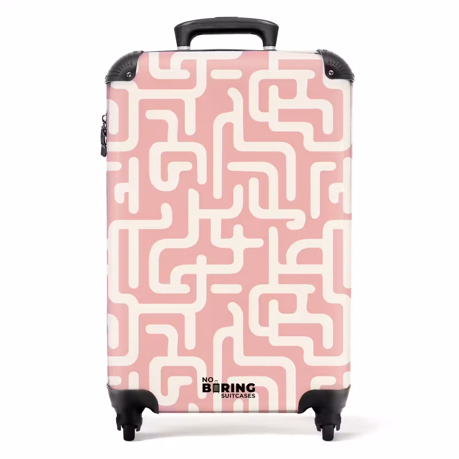 Suitcase - Maze pattern - Pink - White - Abstract — 1