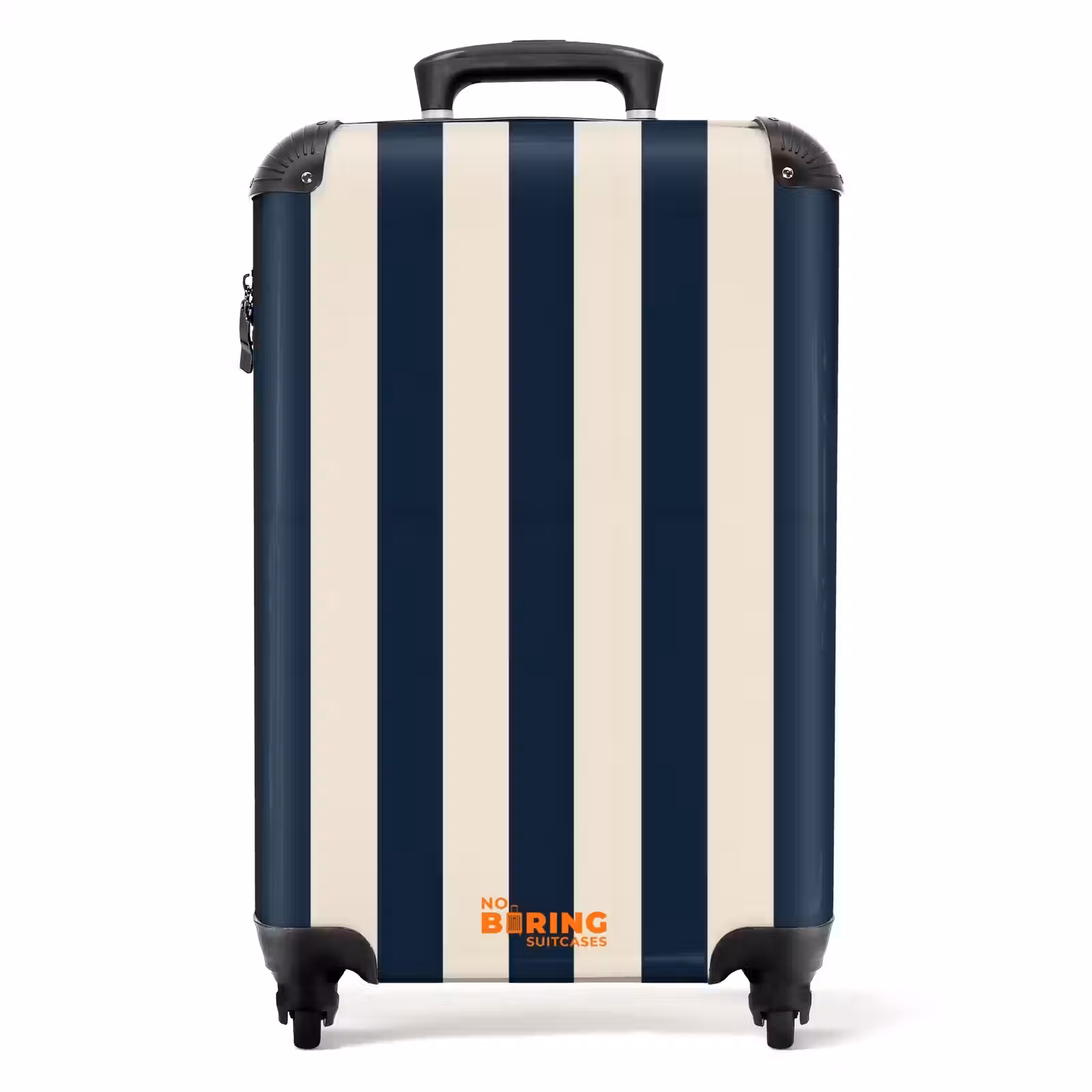 Suitcase - Vertical stripes - Blue - Cream — 1