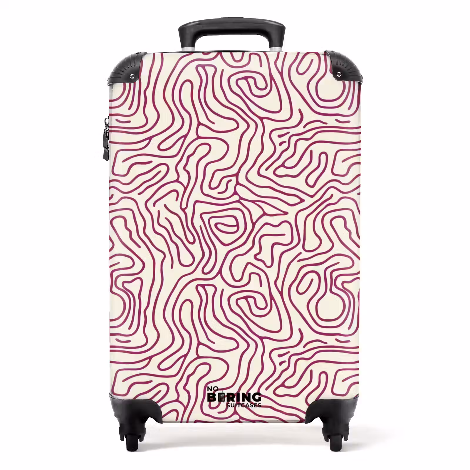Suitcase - Winding line - Magenta - Cream — 1