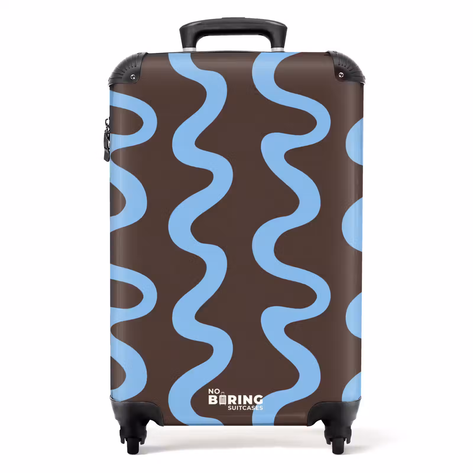 Suitcase - Winding lines - Blue - Brown - Minimalist — 1