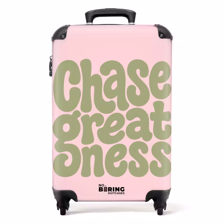 Suitcase - Chase greatness - Green - Pink - Retro — 1