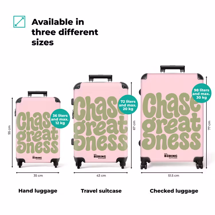 Suitcase - Chase greatness - Green - Pink - Retro — 3