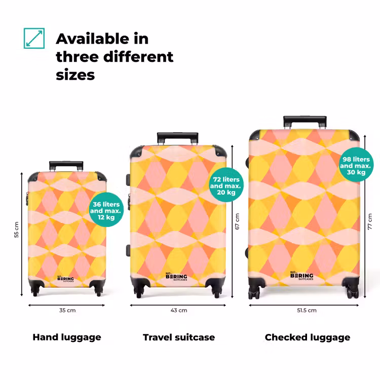 Suitcase - Colorful - Checkered pattern - Leaf shapes — 3