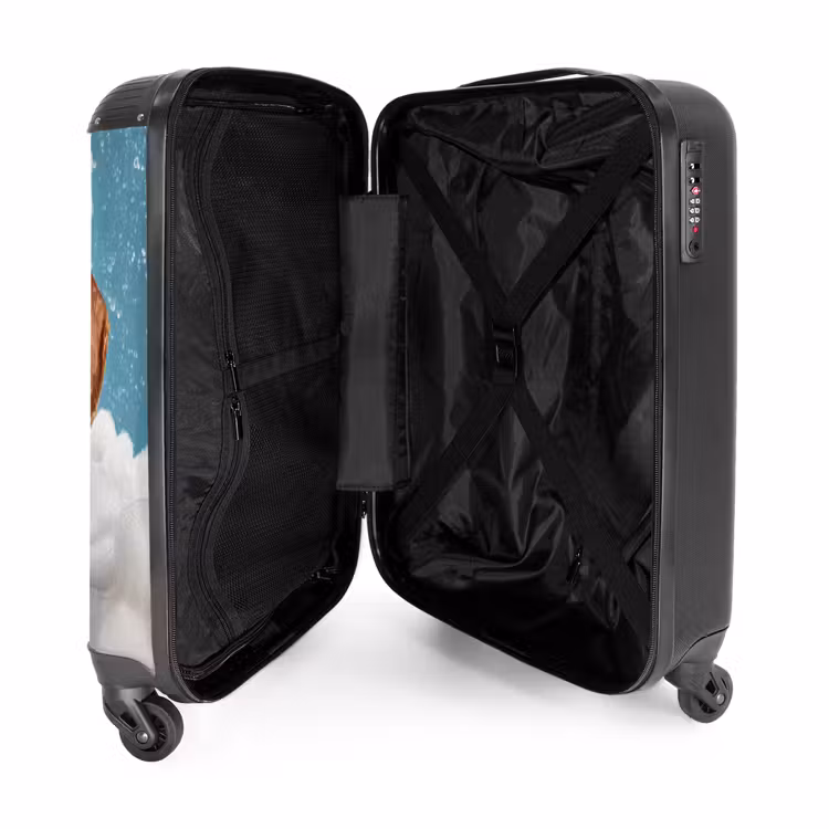 Suitcase - Dachshund - Bath - Foam - Water drops — 5