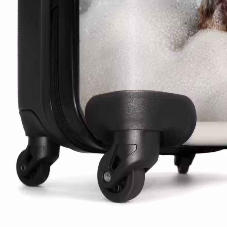 Suitcase - Dachshund - Bath - Foam - Water drops — 7