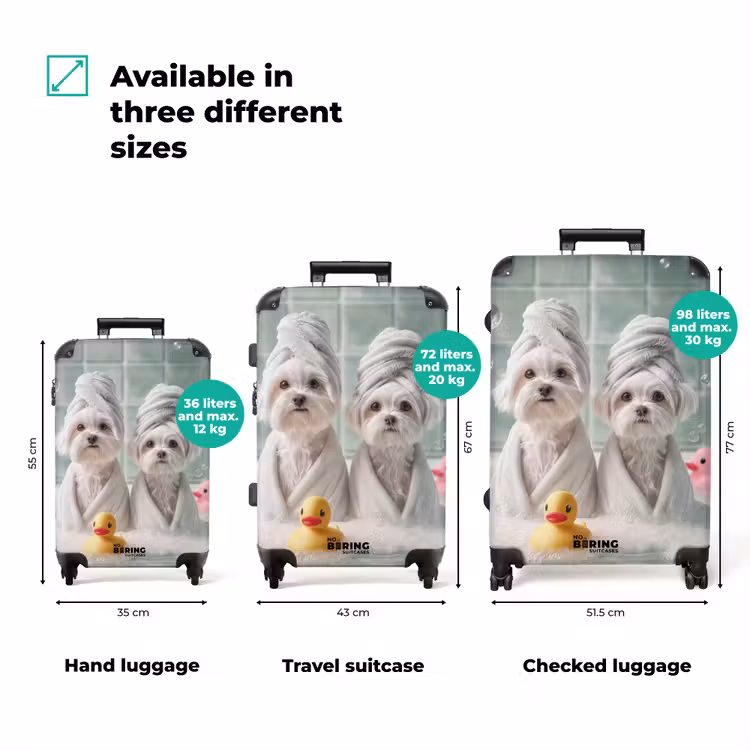 Suitcase - Dogs - Bathtub - Bath ducks - Towels — 3