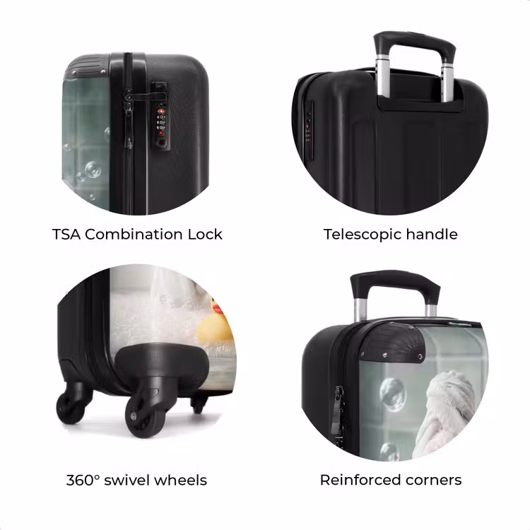 Suitcase - Dogs - Bathtub - Bath ducks - Towels — 8
