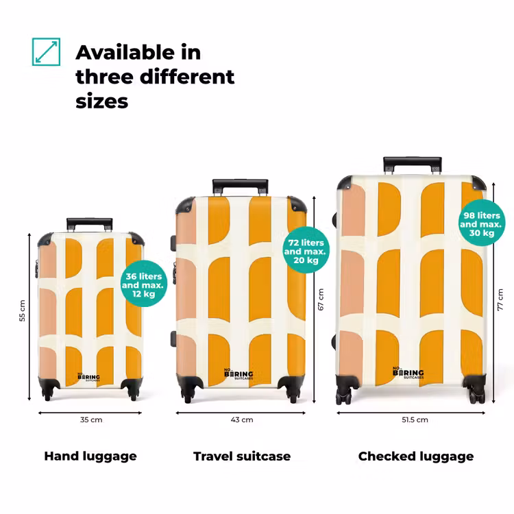 Suitcase - Geometric - Pattern - Yellow - Pink — 3