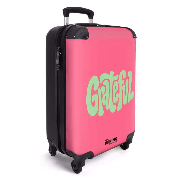 Suitcase - Grateful - Green - Graphic - Flowing — 2